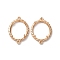 Oval Brass Connector Cabochon Settings, Long-Lasting Plated, Rack Plating, Lead Free & Cadmium Free, Light Gold, 20.5x15x3.5mm, Hole: 0.8mm, Inner Diameter: 14x12mm