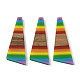 Подвески Pride на тему радуги из смолы и орехового дерева WOOD-K012-08A-1