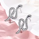 Серьги-кольца из латуни с прозрачным фианитом EJEW-Q014-36P-1
