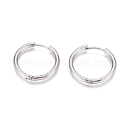 Серьги-кольца Huggie Hoop из нержавеющей стали 304 EJEW-G272-01-20mm-P