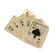 Подвески из латуни с микропаве из кубических цирконий и эмали KK-Q098-17G-A