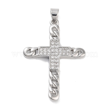 Подвески из латуни с покрытием из прозрачного кубического циркония KK-M293-12P-1