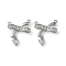 Rack Plating Brass Pendant, with Cubic Zirconia, Lead Free & Cadmium Free, Long-Lasting Plated, Bowkont, Real Platinum Plated, 21x18x5mm, Hole: 1.2mm