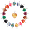 SUNNYCLUE 1 Box 9 STyles 18Pcs Heart Stone Charms Healing Crystals Pendant Reiki Chakra Gemstone Beads with Stainless Steel Snap On Bails for Adults DIY Necklace Jewelry Making Crafts