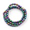 Trendy Unisex Magnetic Synthetic Hematite Barrel Beaded Necklaces, with Magnetic Clasps, Colorful, 17.32 inch