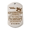 Non-Tarnish 201 Stainless Steel Pendants, Praise Message Charms, Oval with Word Charms, Stainless Steel Color, 49x28x2mm, Hole: 3mm