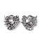 Rack Plating Alloy Glass Pendants, Cadmium Free & Lead Free & Nickle Free, Gunmetal Tone Spider Web & Heart Charms, Clear, 16x15.5x3.5mm, Hole: 2.5x2mm