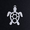 Tarnish Resistant 201 Stainless Steel Pendants, Turtle, Stainless Steel Color, 23x18.5x1mm, Hole: 1.5mm