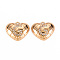 Brass Micro Pave Clear Cubic Zirconia Pendants, Nickel Free, Real 18K Gold Plated, Heart with Word, Letter.G, 12x15x3.5mm, Hole: 1.2mm