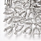 Brass Ice Pick Pinch Bails, Cadmium Free & Nickel Free & Lead Free, Real Platinum Plated, 11.5x6.5x3.5mm, Hole: 1.8mm, Pin: 1mm