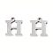 201 Stainless Steel Charms, Alphabet, Letter.H, 8.5x7.5x1mm, Hole: 1mm
