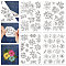 GLOBLELAND 4 Sheets Spring Flowers Leaves Stick and Stitch Water Soluble Stabilizer 11.7x8.3inch Hand Embroidery for DIY Sewing Embroidery Adhesive Hand Sewing Stabilizers Non-Woven Fabric