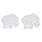 Non-Tarnish 201 Stainless Steel Filigree Pendants, Etched Metal Embellishments, Elephant, Stainless Steel Color, 37x37x0.2mm, Hole: 1.4mm