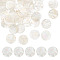 arricraft 40 Pcs Natural Shell Beads, 0.5mm Clear Ab Color Flat Round Pearl Leather String Beads Jewelry Making for DIY Charm Bracelet Necklace Decorations