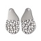 Non-Tarnish 304 Stainless Steel Pendants, Textured, Teardrop Charm, Stainless Steel Color, 30x16x1.5mm, Hole: 1.6mm
