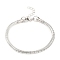 Tarnish Resistant Unisex 304 Stainless Steel Round Snake Chain Bracelets, with Lobster Claw Clasps, Stainless Steel Color, 7-7/8 inch(20cm), 4mm