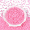 Transparent Inside Colours Glass Seed Beads, Cube, Hot Pink, 3.8~4x3.6~4x3.6~4mm, Hole: 1.4~1.5mm, about 4090pcs/pound