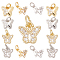SUNNYCLUE 1 Box 12Pcs 3 Style Butterfly Enamel Charms Butterfly Rhinestone Brass Micro Pave Clear Cubic Zirconia Charms Pendant for DIY Earrings Necklace Bracelet Making Accessories, Silver & Gold