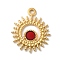 304 Stainless Steel Enamel Pendants, Golden, Sun Charm, FireBrick, 17x14x1.3mm, Hole: 1.2mm