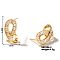 Elegant Geometric Stud Earrings with Shiny Diamonds for Women, Golden, 22mm