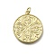 Brass Pendants, Flat Round, Cadmium Free & Lead Free, Rack Plating, Long-Lasting Plated, Real 18K Gold Plated, with Jump Ring, Heart, 25x22x2mm, Hole: 3.5mm