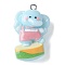 Circus Opaque Resin Pendants, with Platinum Plated Iron Loops, Elephant, 31.5x18.5x10mm, Hole: 2mm