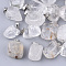 Natural Quartz Crystal Pendants, Rock Crystal Pendants, with Stainless Steel Snap On Bails, Nuggets, 15~35x10~20x5~15mm, Hole: 3x7.5mm