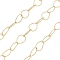 Brass Hollow Rhombus Link Chains, Cadmium Free & Nickel Free & Lead Free, Unwelded, with Spool, Real 18K Gold Plated, 10x7x0.5mm