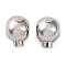 Brass Crimp Beads, Cadmium Free & Nickel Free & Lead Free, Round, Platinum, 3.5x3x4mm, Hole: 0.6mm