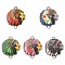 10Pcs 5 Colors Alloy Enamel Connector Charms, Cadmium Free & Lead Free, Indian Links, Mixed Color, 22x17x2mm, Hole: 1.6mm, 2pcs/color