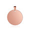 Ion Plating(IP) 304 Stainless Steel Pendants, Manual Polishing, Flat Round Charm, Stamping Blank Tag, Rose Gold, 35x1.5mm, Hole: 8.5x3.5mm