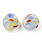 Handmade Lampwork Beads, Leaf, Colorful, 16~18x14~15x3.5~5.5mm, Hole: 1.5~1.8mm
