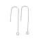 316 Surgical Stainless Steel Earring Hooks, Ear Wire, with Horizontal Loop, Stainless Steel Color, 36mm, Hole: 1.8mm, Pin: 0.6mm