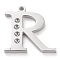 Tarnish Resistant 304 Stainless Steel Letter Pendant Rhinestone Settings, Stainless Steel Color, Letter.R, R: 15x15x1.5mm, Hole: 1.2mm, Fit for 1.6mm rhinestone
