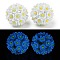 Handmade Luminous Polymer Clay Rhinestone Fancy Beads, Pen Focal Beads, with Acrylic Daisy Flower, Azure, 20~21mm, Hole: 2mm