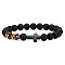 Bohemian Tiger Eye Stone Bracelet Cross Natural Stone Beads Vintage Matte Bead Bracelet