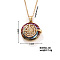 Vintage Sparkling Rhinestone Sun Pendant Necklaces, Brass Cable Chain Necklaces for Women, Golden, 15.75 inch(400mm)