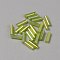 300Pcs Transparent Glass Round Bugle Beads, Round Hole, Yellow Green, 6~7x2mm, Hole: 0.8~0.9mm