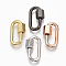Brass Screw Carabiner Lock Charms, for Necklaces Making, Cadmium Free & Lead Free, Oval, Mixed Color, 20x11.5x2mm, Screw: 6.5x6.5mm