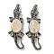 Dual-use Items Alloy Crocodile Brooch, with Natural Paua Shell, Antique Silver, PapayaWhip, 67.5x24x6mm