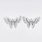 Brass Pendants, with Crystal Rhinestone, Cadmium Free & Nickel Free & Lead Free, Butterfly, Platinum, 26x34.5x8.5mm, Hole: 1mm