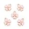 Alloy Enamel Pendants, with Rhinestone, Light Gold, Clover, Pink, 15.5x13x2.5mm, Hole: 1.8mm