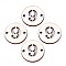 Unfinished Natural Poplar Wood Links Connectors, Laser Cut, Flat Round with Number, Num.9, 29.5x2.5mm, Hole: 2.5mm