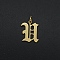 304 Stainless Steel Pendants, with Jump Ring, Old English, Letter, Laser Cut, Real 18K Gold Plated, Letter.U, 16.5x13x1mm, Hole: 3mm