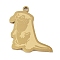 201 Stainless Steel Pendants, Bank Beaver Charm, Golden, 24.5x24x1.5mm, Hole: 1mm