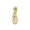 925 Sterling Silver Micro Pave Clear Cubic Zirconia European Dangle Charms, Number, Real 18K Gold Plated, 13.5mm, Hole: 0.6mm, Number: 8.5x3.5x1.5mm