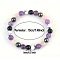 Round Natural & Rose Quartz & Black Stone & Synthetic Howlite & Non-magnetic Hematite Beads Stretch Bracelets for Girl Women, 5-7/8~7-7/8 inch(15~20cm)
