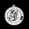 Non-Tarnish 201 Stainless Steel Pendants, Laser Engraved Pattern, Flat Round with Constellation, Virgo, 22.5x20x1mm, Hole: 1.6mm