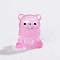 Luminous Resin Bear Miniature Ornaments, for Garden Dollhouse Accessories, Pearl Pink, 25x20mm