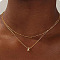 Brass Double Layer Small Letter Pendant Necklaces for Women, Golden, Letter D, 15.75 inch(40cm)